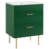 Modway Daybreak Bathroom Vanity, 24" with White Sink, Green - 2 of 4