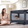 Kinder King 4-in-1 Convertible Baby Playard with Bassinet, Diaper Changer, Cradle&Bedside Sleeper, Breathable Mesh, Storage Organizer&Lockable Wheels - 3 of 4