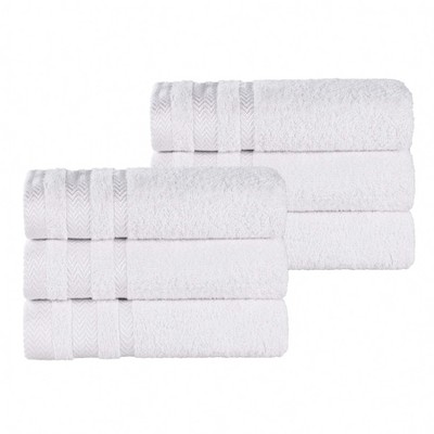 Cotton Geometric Jacquard Plush Soft Absorbent Hand Towel Set Of 6, White -  Blue Nile Mills : Target