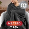 Sunbeam 50"x60" Heated Throw Blanket 3 Heat Settings Fleece Gray Flannel - 2 of 4