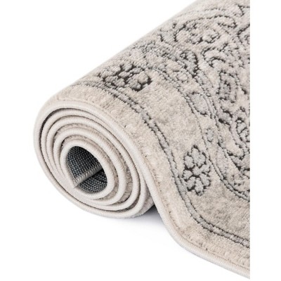 Octagon Ivory Vintage Easy-Care Synthetic Area Rug