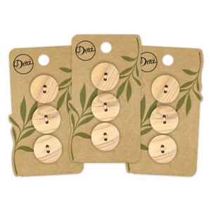 Dritz 20mm Sustainable Wood Round Buttons Beige: Sewing Fasteners, Button Extender, 9 Pieces - 1 of 4