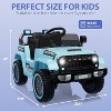 12V Kids Ride-On Truck Car, Battery-Powered Electric Vehicle with Remote Control, 3 Speeds, LED Lights, Music, MP3, USB, Bluetooth, Ages 3-6 - 2 of 4