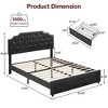 Full/Quuen  Bed Frame with 2 Drawers, Upholstered Leather Headboard and Footboard - 2 of 4