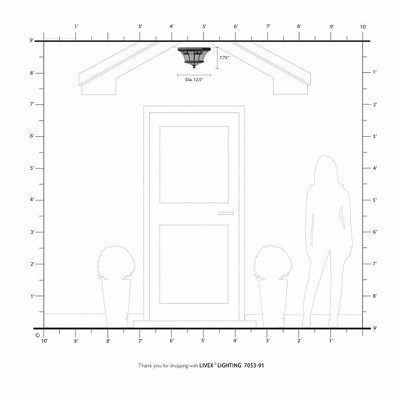 Colonial Bronze 3-Light Outdoor Flush Mount with Clear Beveled Glass