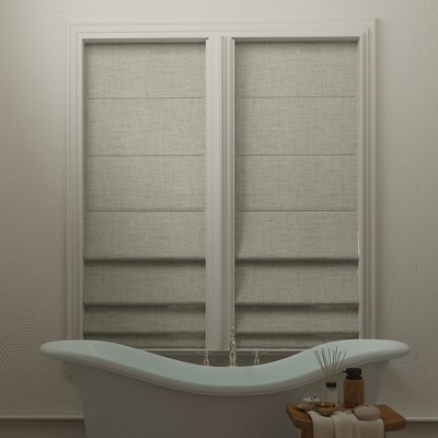 Sage Green Textured Fabric Cordless Blackout Roman Shade 31" x 64"