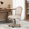 Lyngins Vintage Wooden Adjustable Home Office Desk Chair,Small Swivel Task Chair for Office,Study,Vanity Room - 2 of 4