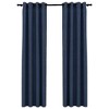 Aghana Digitals Blue 2-Pack Linen-Look Blackout Curtains, 55.1x96.5", 100% Polyester with Grommets - 2 of 4