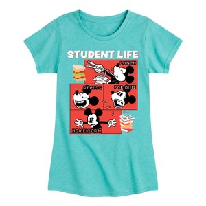 Girls' - Disney - Mickey Mouse Student Life Fitted Short Sleeve Graphic T-Shirt - 1 of 4