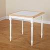 Buylateral Square 29.5" Tile Top Dining Table White/Natural: Ceramic, Rubberwood, 4-Seater, Farmhouse Style - 3 of 3