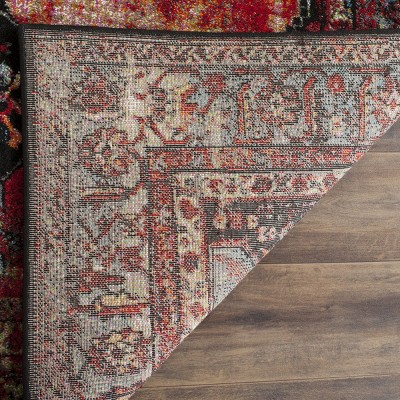 Antique Patina Multicolor Synthetic 8' Runner Rug