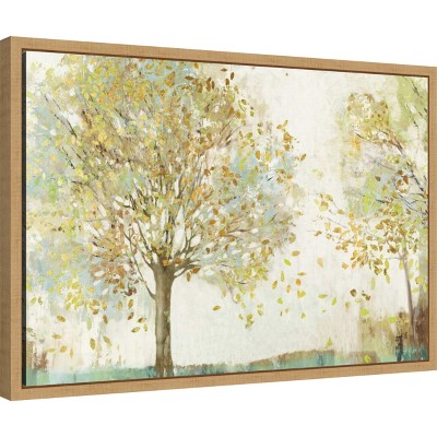 Framed Landscape Canvas Print with Trees and Sky, 23 x 16 inches