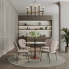 LeisureMod Bristol Round Dining Table – MDF Top with Cherry Steel Pedestal Base, Modern Accent Table for Kitchen, Dining Room & Small Spaces - 3 of 4