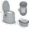 VINGLI Portable Toilet | Indoor Outdoor Commode w/Detachable Inner Bucket, Removable Paper Holder, Included Toilet Brush & Trash Bags, Grey - 4 of 4