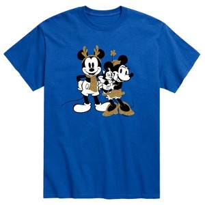 Men's - Disney - Mickey Minnie Sparkle Short Sleeve Graphic T-Shirt - 1 of 4