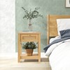 Bekrvio 18-Inch Boho Rattan Nightstand Set of 1/2, Bedside Table w/Drawer & Brass Knobs, Wood End Table w/Open Shelf for Bedroom/Living Room - 3 of 4