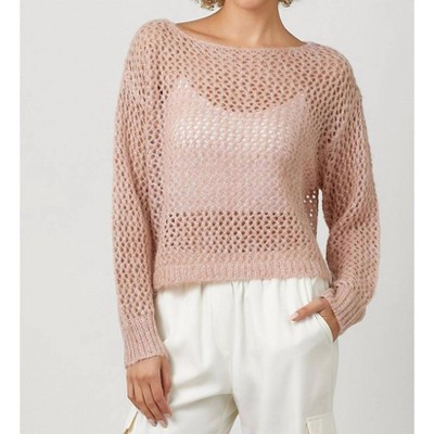 Women's Metallic Net Pullover Sweater - mystree
