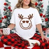 S.W.Smiley Reindeer Lights - Womens Garment Dyed Tee - 3 of 3