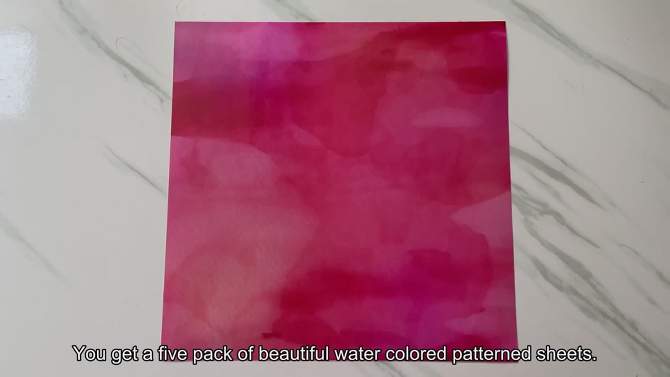 Craftopia Watercolor Patterned Vinyl Squares, 5 Pack, Pink, 2 of 5, play video