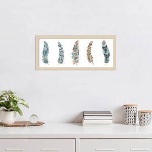 Amanti Art Geometric Feathers Panel by Tre Sorelle Studios Wood Framed Wall Art Print - 1 of 4