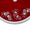 Northlight 48-Inch Red and White Embroidered Winter Mittens Christmas Tree Skirt - 3 of 3