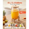 VEVOR Beverage Dispenser, 2.2 Gallon Drink Dispensers for Parties, Glass Juice Dispenser with Wood Stand, Stainless Steel Spigot, Clear - 3 of 4