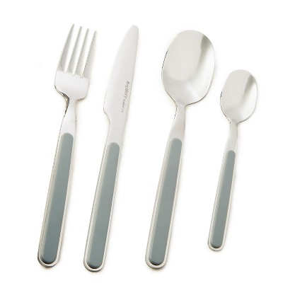 BergHOFF Balance 24Pc Stainless Steel Flatware Set with ABS Handle, Moonmist
