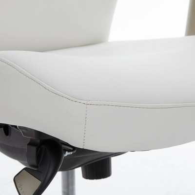 Modern Baylor Bonded Leather Swivel Executive Chair with Lumbar Support - White