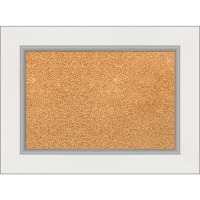 Eva White and Gold Framed Natural Cork Bulletin Board