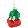 Northlight 3" Shiny Glittered Red Cherries Glass Christmas Hanging Ornament - 4 of 4