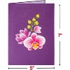 Pop Up Mothers Day Card, Happy Mother's Day Orchids  - 5" x 7" - 3 of 4