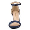 Allegra K Women's Satin Open Toe Ankle Strap Chunky Sandals - image 3 of 4