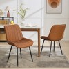 Dining Chairs Set of 2 - Faux Leather, Comfortable Mid Century Modern Design, Metal Legs, Upholstered Side Chair, for Kitchen Dining Room Living Room - 2 of 4