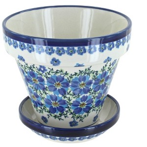 Blue Rose Polish Pottery 890-893 Zaklady Small Flower Pot - 1 of 1