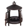 Evergreen Tall Fire Pit with Chimney- 22 x 31 x 22 Inches Outdoor Safe and Weather Resistant with Spark Guard, Fire Pan, and Poker - 4 of 4
