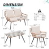 4-Piece All-Weather PE Rattan Sectional Set - Ergonomic Design w/Glass Coffee Table for Patio/Garden/Poolside - 2 of 4