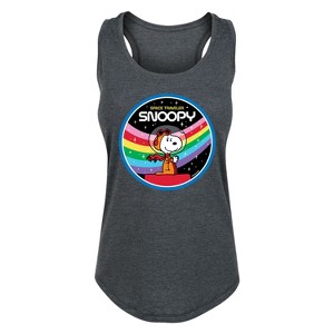 Women's - Peanuts - Space Snoopy Graphic Racerback Tank - 1 of 4