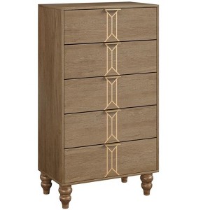 5 Drawers Dresser, Modern Wooden Tall Dresser with Deep Drawers, Chest of Drawers for Bedroom - 1 of 4