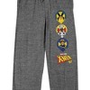 X-Men ‘97 Wolverine Storm & Cyclops In Logos Men's Gray Heather Sleep Pajama Pants - 2 of 4