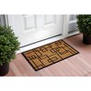 HomeRoots 24" X 36" Natural and Black Coir Geometric Outdoor Door Mat - 2 of 4