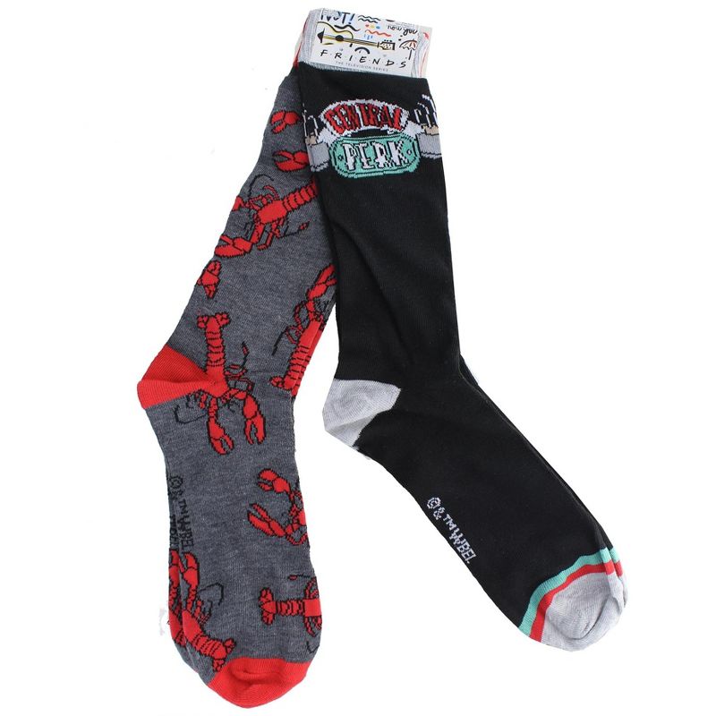 HYP Friends Lobster & Central Perk Adult Novelty Crew Socks | 2 Pairs  | Size 6-12, 1 of 4