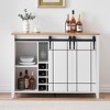 Whizmax Coffee Bar Cabinet with Storage, Wine Bar Cabinet with Sliding Barn Door, Sideboard Cabinet with 16 Bottle Wine Rack for Dining, Living Room - 4 of 4