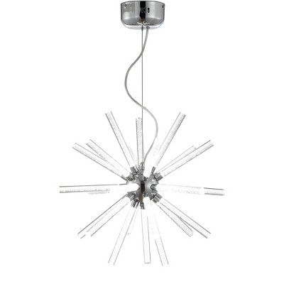  19.5" Metal/Acrylic Soyuz Adjustable Starburst Pendant (Includes Energy Efficient Light Bulb) Silver - JONATHAN Y 