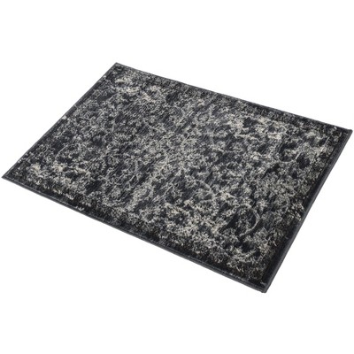 Soothing Blue & Gray Floral Indoor Rug 5'3" x 8' - Easy Care, Stain-Resistant
