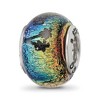 Black Bow Jewelry Orange Dichroic Glass Sterling Silver St Maarten Palm Tree Bead Charm - 4 of 4