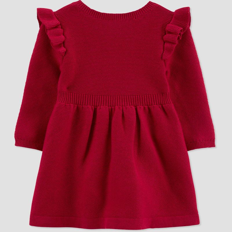 Carter's Just One You® Baby Girls' Long Sleeve Dress - Red/Gray, 4 of 6