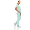 MediChic Women's V-Neck Scrub Set Straight Leg Six Pocket Cargo Scrub Pants with 4-Way Stretch Scrubs Sets - 3 of 4