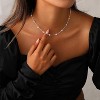 Classic Adjustable Pearl Necklace for Women, Dainty Gold Plated Collar Jewelry - 2 of 4