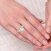 Pompeii3 4 1/4 Ct Emerald Moissanite & Diamond Engagement Ring White Yellow or Rose Gold - 4 of 4