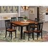 HomeStock 7-Piece Square Black & Cherry Finish Solid Wood Top Dining Table with 6-Chairs - 2 of 4